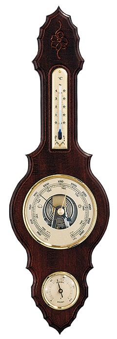 Meteostanice na podložce z masivu - mahagon Möller-Therm 203025