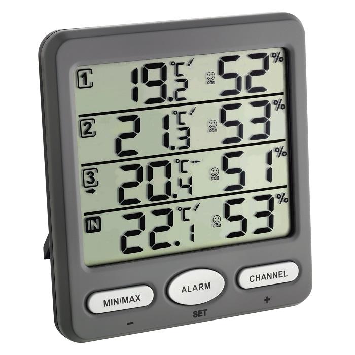 Teploměr a vlhkoměr s 3 bezdrátovými senzory KLIMA-MONITOR TFA 30.3054.10