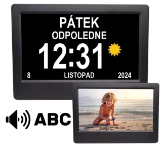 Digitální hodiny s kalendářem, textovými upozorněními a fotorámečkem Airbi NOTE